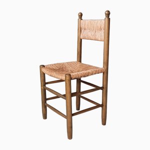 Holzstühle mit Rush Sitzen und Rückenlehnen, 1960er, 2er Set