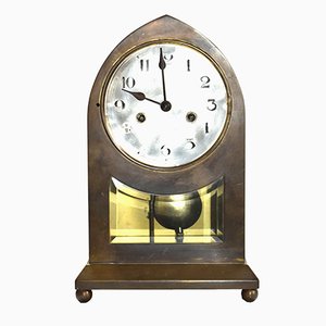 Large Vienna Secession Brass Table Clock