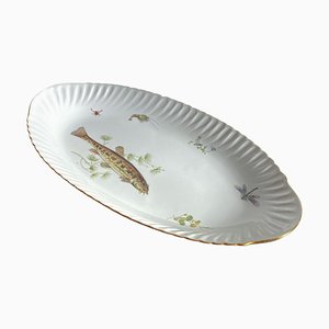 Mid-Century Modern Fischschale aus Porzellan, Limoges zugeschrieben, Frankreich, 1960er