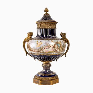 Jarrón de porcelana y bronce dorado, siglo XIX