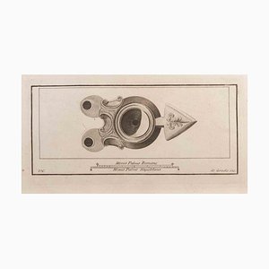 Filippo de Grado, Oil Lamp with Decoration, Etching, 18th Century