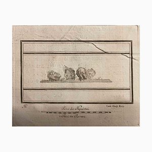 Carlo Oraty, Maschere da tragedia in stile pompeiano, Acquaforte, XVIII secolo