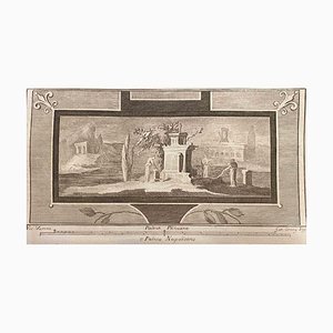 Carlo Oraty, Roman Temple Fresco, Etching, 18th Century