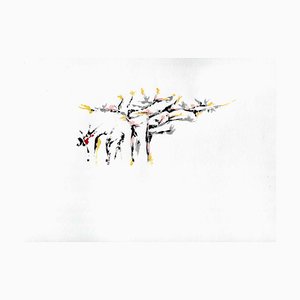 Parimah Avani, Venusian Tree Of Hope, 2022, Encre de Chine et Acrylique sur Papier