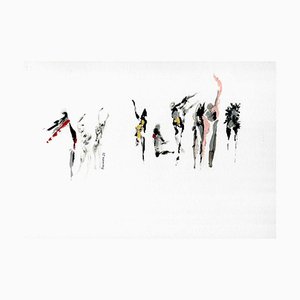 Parimah Avani, Revolutionäre Blumen säen, 2022, Tusche und Acryl auf Papier