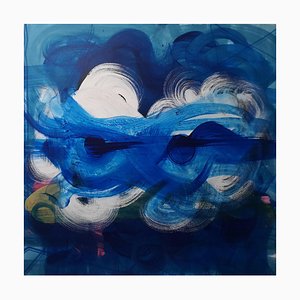 Udi Cassirer, Blue Gesture II, 2020, Acryl auf Leinwand