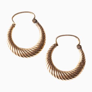 Vintage 18k Gold Hoop Earrings, 1970s