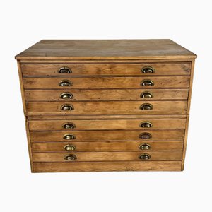 Plan Chest with Brass Cup Handles, 1930s