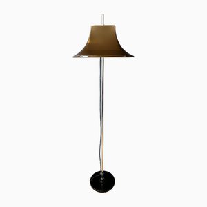 Space Age Floor Lamp with Beige Witch Hat Shade by Willem Hagoort, 1970s