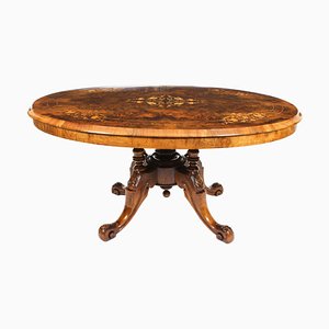 19th Century Burr Walnut Oval Coffee Table