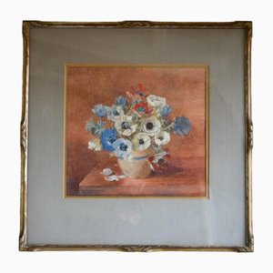 Arthur Winter Shaw, Winter Anemones, Watercolor, Late 19th or Early 20th Century, Framed