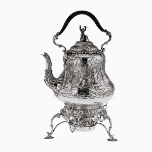 19th Century Victorian Silver Teniers Hot Water Kettle by J Figg, 1879