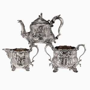 19th Century Victorian Silver Tea Set by E Farrell, 1838, Set of 3