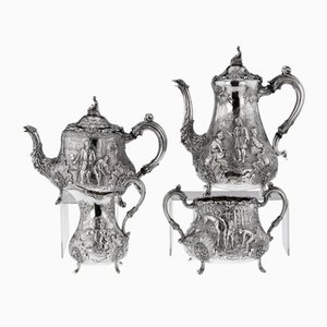 19th Century Victorian Silver Tea & Coffee Set, 1844, Set of 4