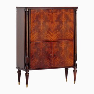 19th Century Buffet Bar or Bookcase Cabinet in Flame Mahogany