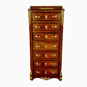 Napoleon Secretaire in Rosewood, Violet Wood and Gilt Bronzes