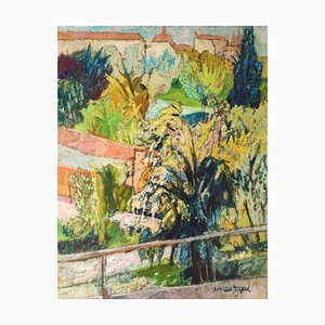 Pierre Morand, Le Jardin, Öl auf Leinwand, Gerahmt