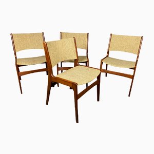 Mid-Century Teak Dining Chairs No. 89 by Erik Buch for Anderstrup Møbelfabrik, 1950s, Set of 4