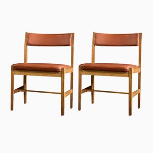 Moderne skandinavische Modell 3241 Stühle aus Eiche & Cognac Leder von Børge Mogensen für Fredericia Stolefabrik, 1960er, 2er Set