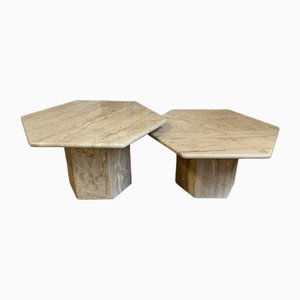 Travertine Coffee Tables, 1970s, Set of 2