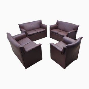 Lauriana 2-Seater Sofas in Leather by Tobia Scarpa for B&B Italia / C&B Italia, Set of 4