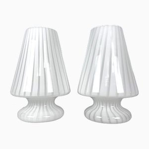Lámparas de mesa posmodernas de cristal de Murano, años 70. Juego de 2