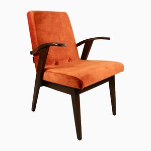 Orange Easy Chair attributed to Mieczyslaw Puchala, 1970s