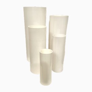 Verschachtelbare Vasen aus weißem Methacrylat, 1970er, 5 . Set