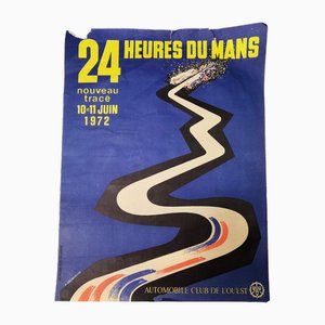 Affiche Originale des 24 Heures du Mans par Jean Jacquelin, 1972