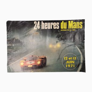 Affiche Originale des 24 Heures du Mans par Delourmel, 1971