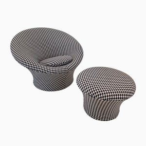 Sillón Mushroom y otomana de Pierre Paulin para Artifort, años 60. Juego de 2