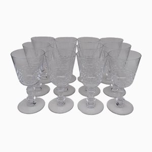 Early 20th Century Crystal Wine Glasses, Set of 12
