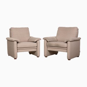 Hukla Fabric Armchairs in Beige, Set of 2