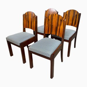 Art Deco Mid-Century Dining Room Chairs, Set of 4