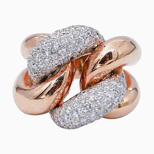Ring aus 18 Karat Rosé- und Weißgold mit Diamanten
