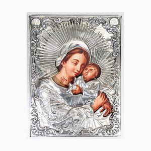 Icon Depicting Madonna and Child with Silver Riza, 1800
