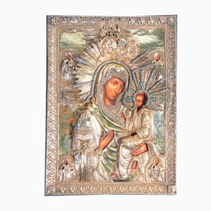 Icon Depicting Madonna and Child with Silver Riza, 1800