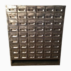 Industrieller Aktenschrank aus Metall mit 54 Schubladen