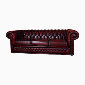 Oxblood Leather Chesterfield Sofa
