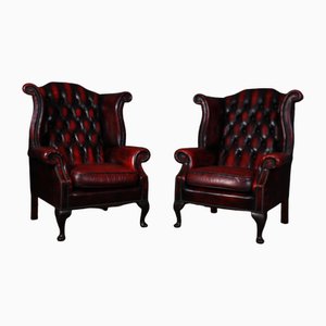 Queen Anne Chesterfield Wing Back Chair