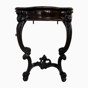 Mesa pedestal consola barroca de nogal