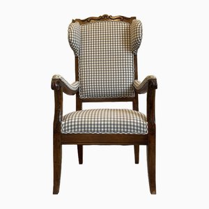 Vintage Fabric & Wood Armchair