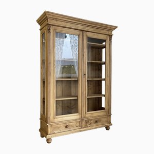 Librería o vitrina de madera natural