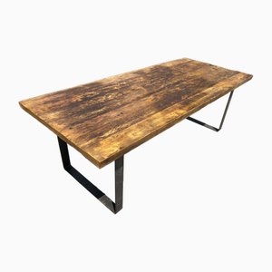 Mesa de comedor vintage de madera maciza