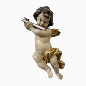Carved Wooden Putto Figure
