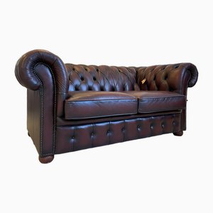 Vintage Oxblood Color Leather Sofa
