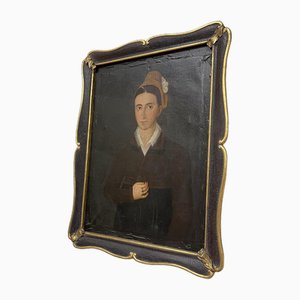 Biedermeier Künstler, Porträt einer Dame, Ölgemälde, 1800er, gerahmt