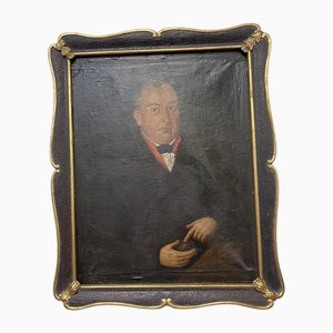 Artista Biedermeier, Retrato de noble, pintura al óleo, década de 1800, enmarcado