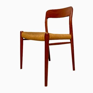 Danish Teak & Papercord No. 75 Dining Chair by Niels Otto Møller, 1950s