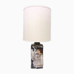Large Table Lamp with Ceramic Foot from Scheurich, 1970s
